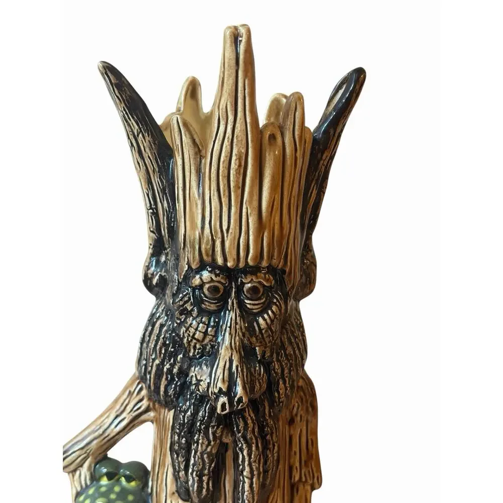 RARE Treeman Planter Ceramic HANDPAINTED Holding Frog Vintage 3612-28